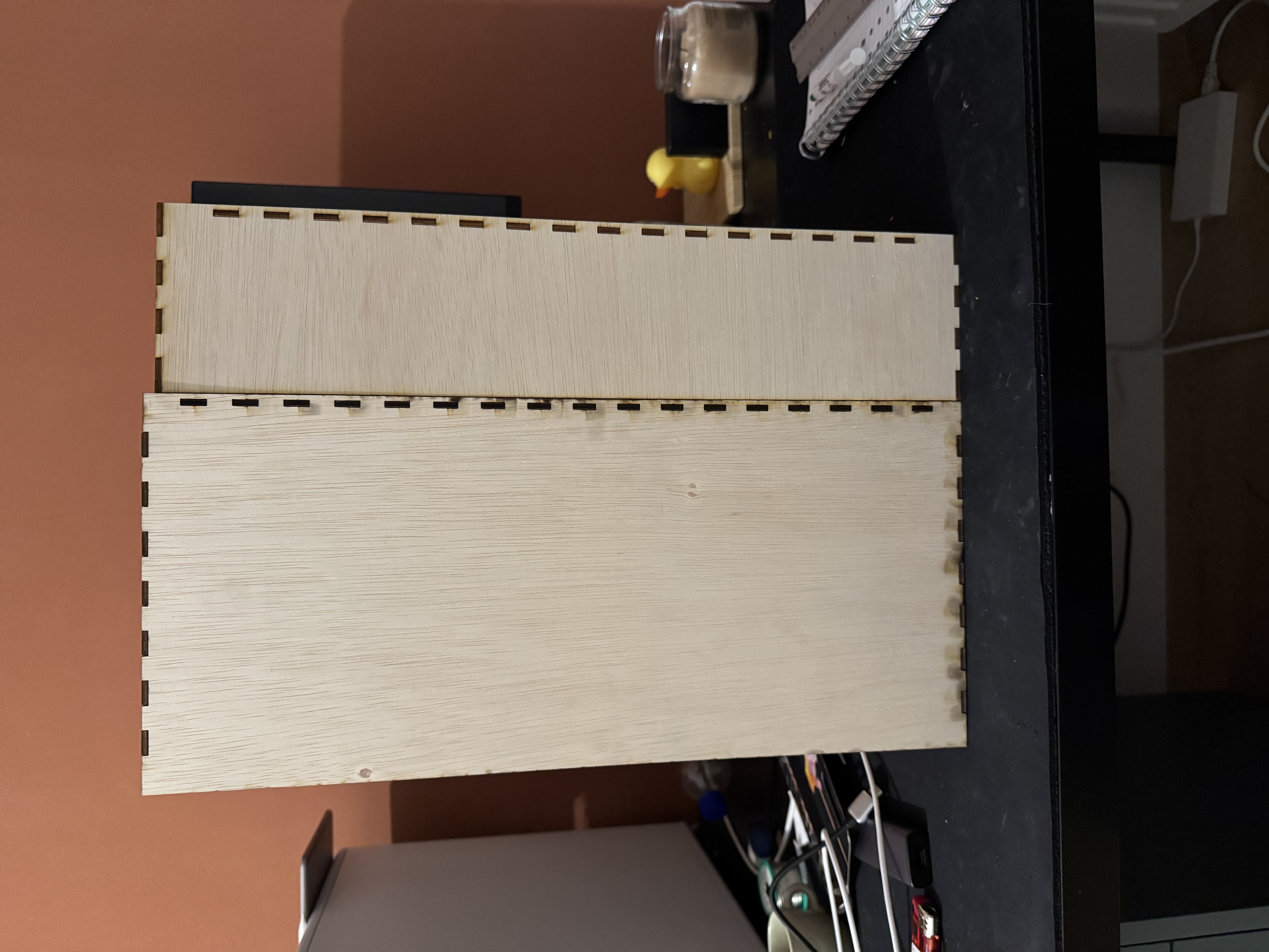 Rear panel hiding electronics and wiring