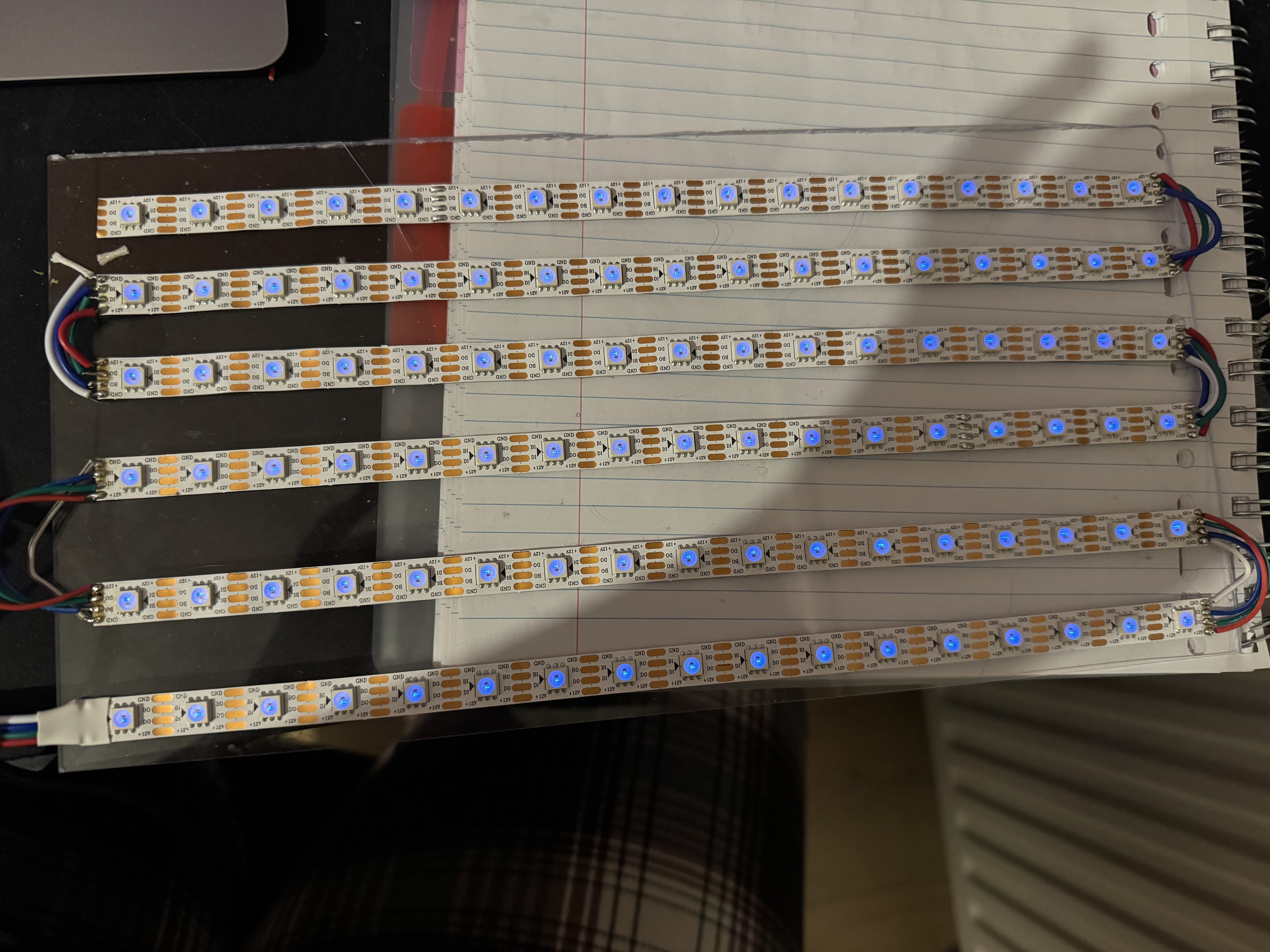 LED panel showing white at full brightness